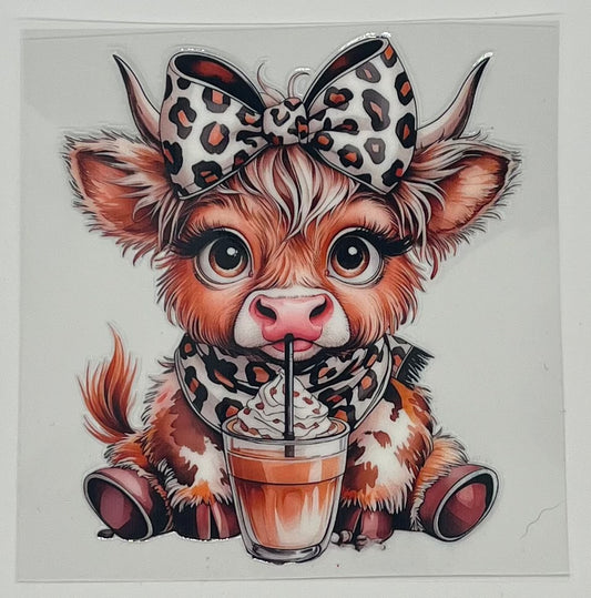 UV DTF Wrap - Cute Cow Decal