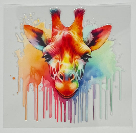 UV DTF Wrap - Giraffe Face Multi-Color Decal