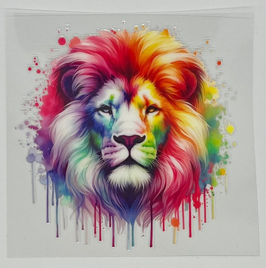 UV DTF Wrap - Lion Face Multi-Color Decal