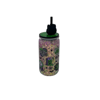 Beetlejuice 16oz Acrylic Glow in the Dark Snow Globe Tumbler