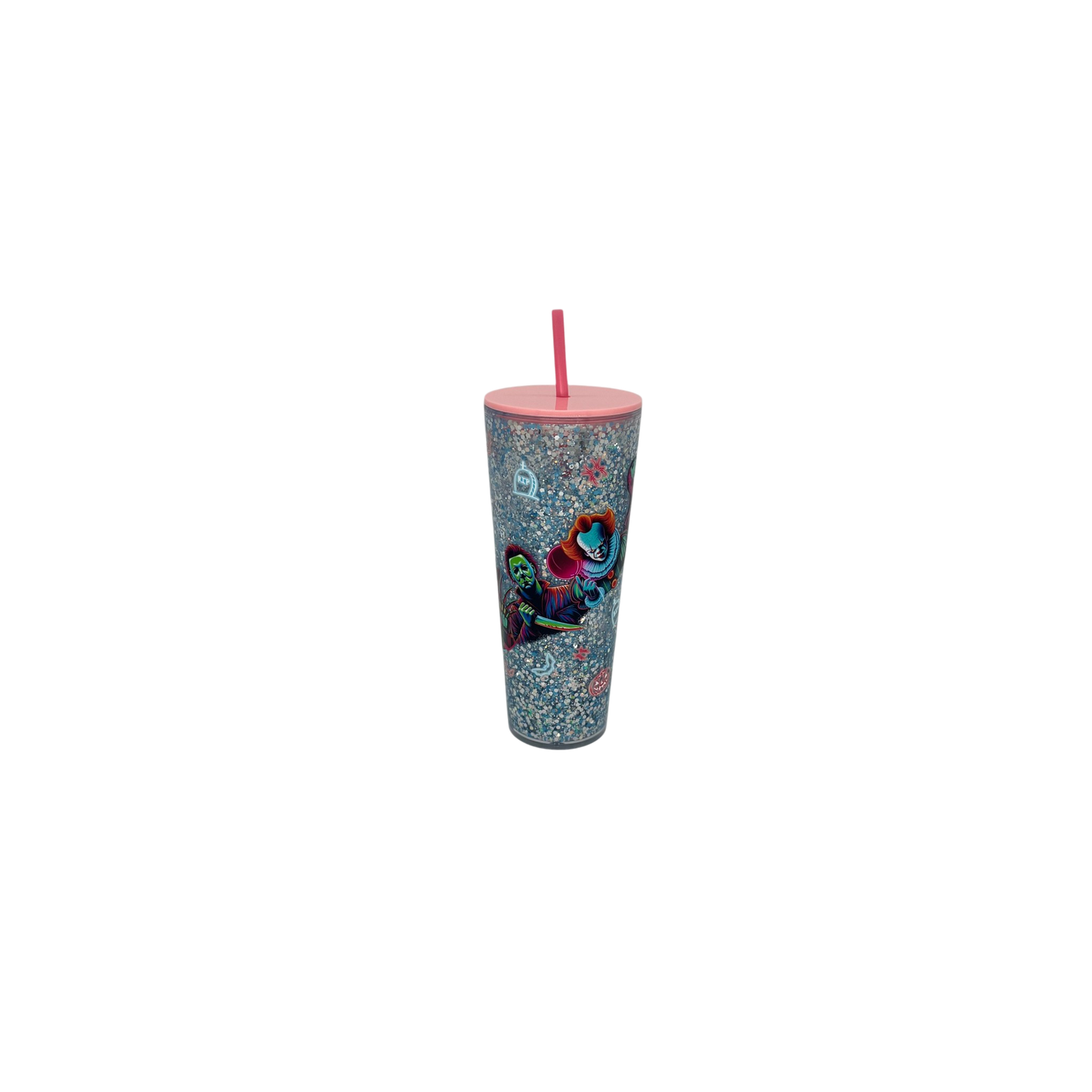 Horror Icons 24oz Acrylic Glow in the Dark Tumbler