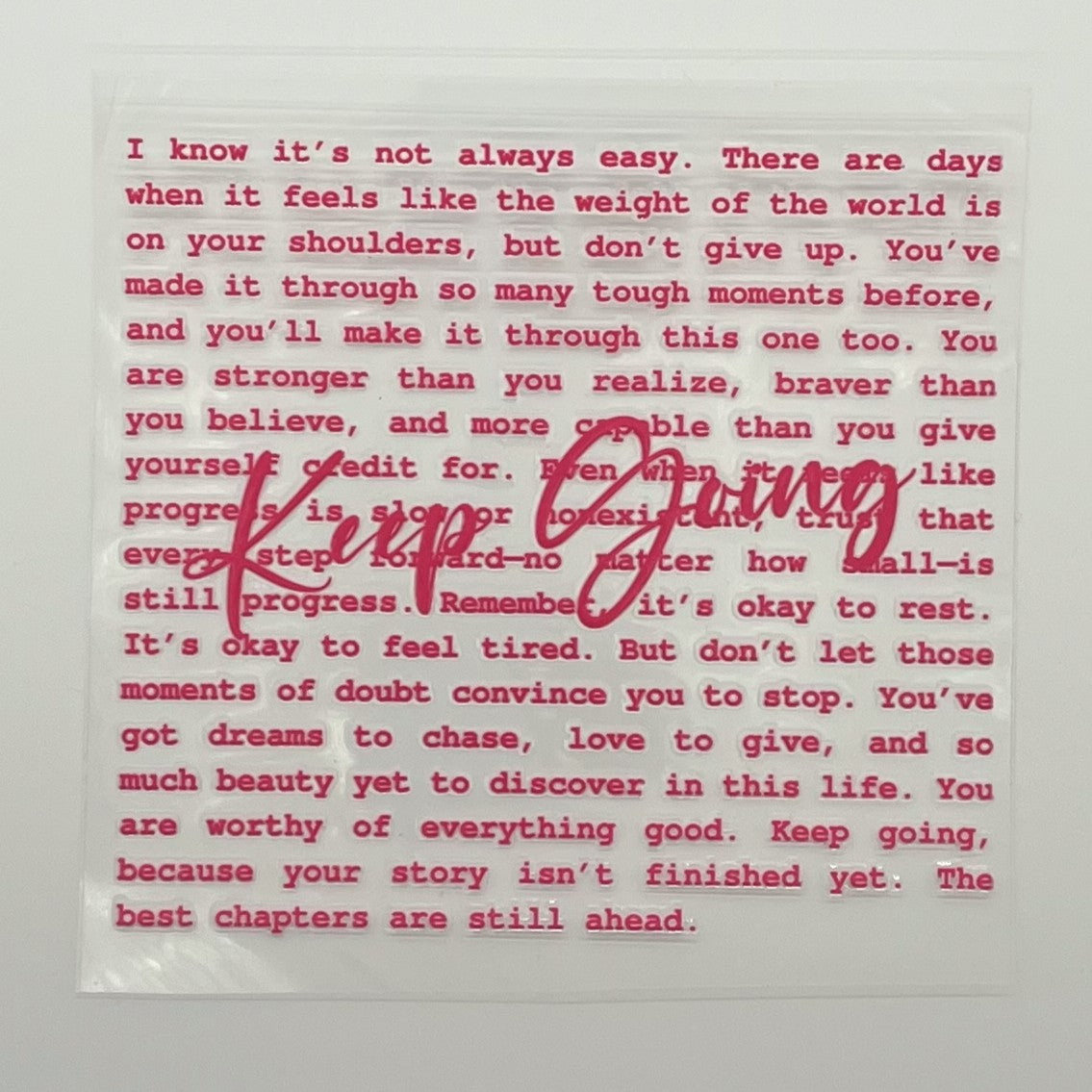 UV DTF Wrap - Keep Going Motivational Quote Decal