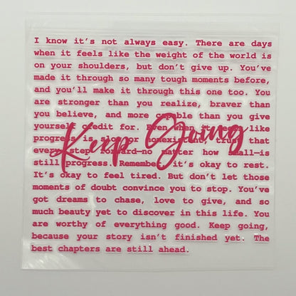 UV DTF Wrap - Keep Going Motivational Quote Decal