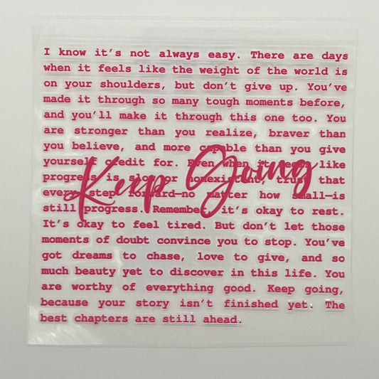 UV DTF Wrap - Keep Going Motivational Quote Decal