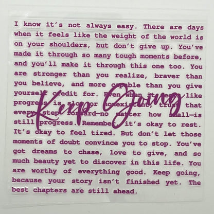 UV DTF Wrap - Keep Going Motivational Quote Decal