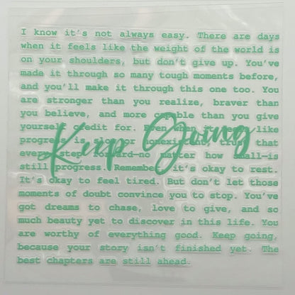 UV DTF Wrap - Keep Going Motivational Quote Decal