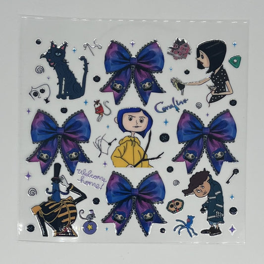 Coraline Bow Collage UV DTF Decal