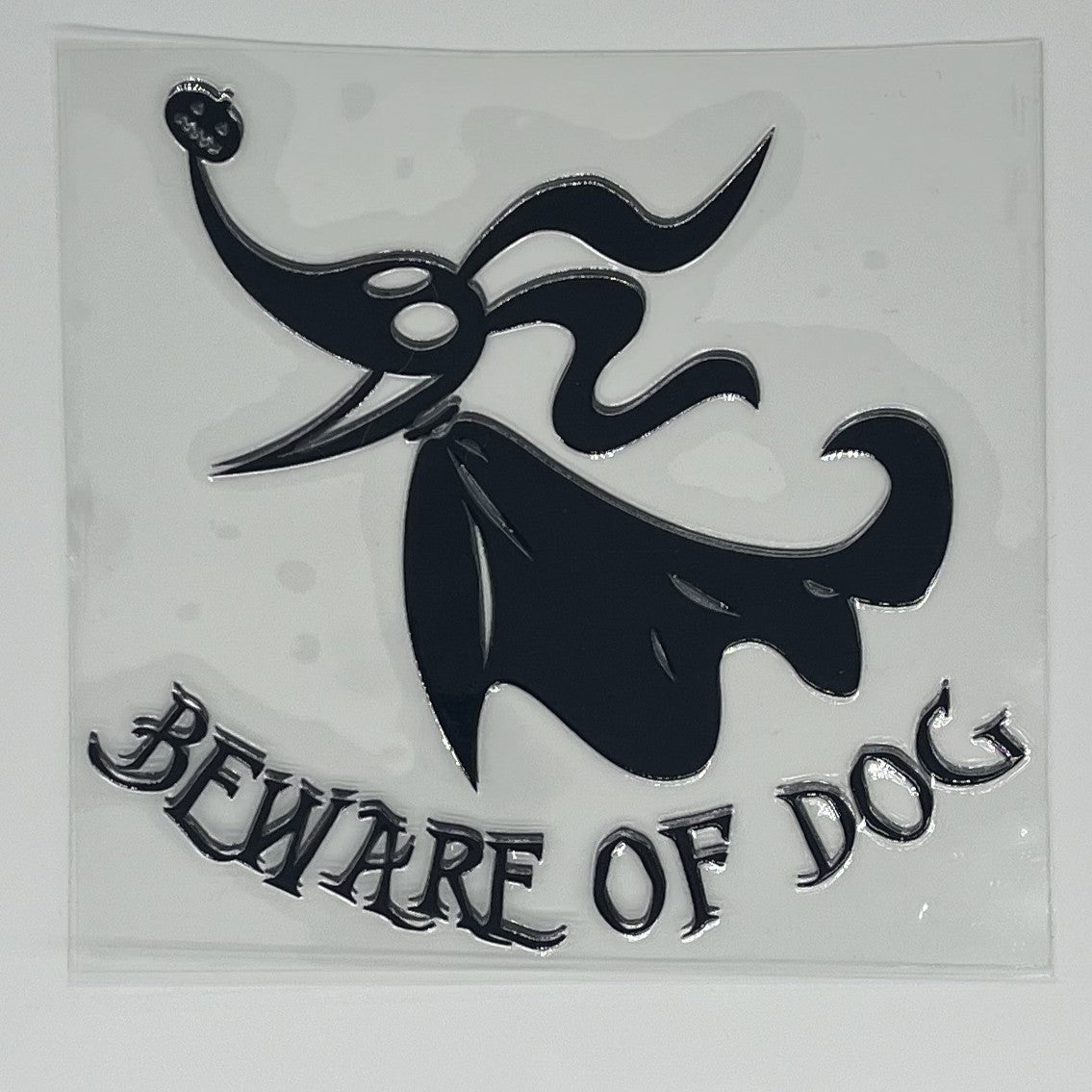 Zero Beware of Dog Nightmare Before Christmas UV DTF Decal