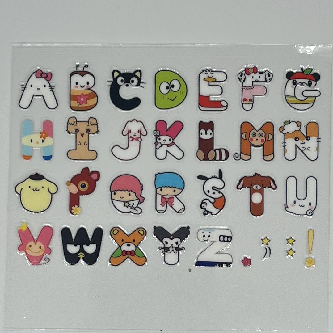 Sanrio Alphabet UV DTF Decal