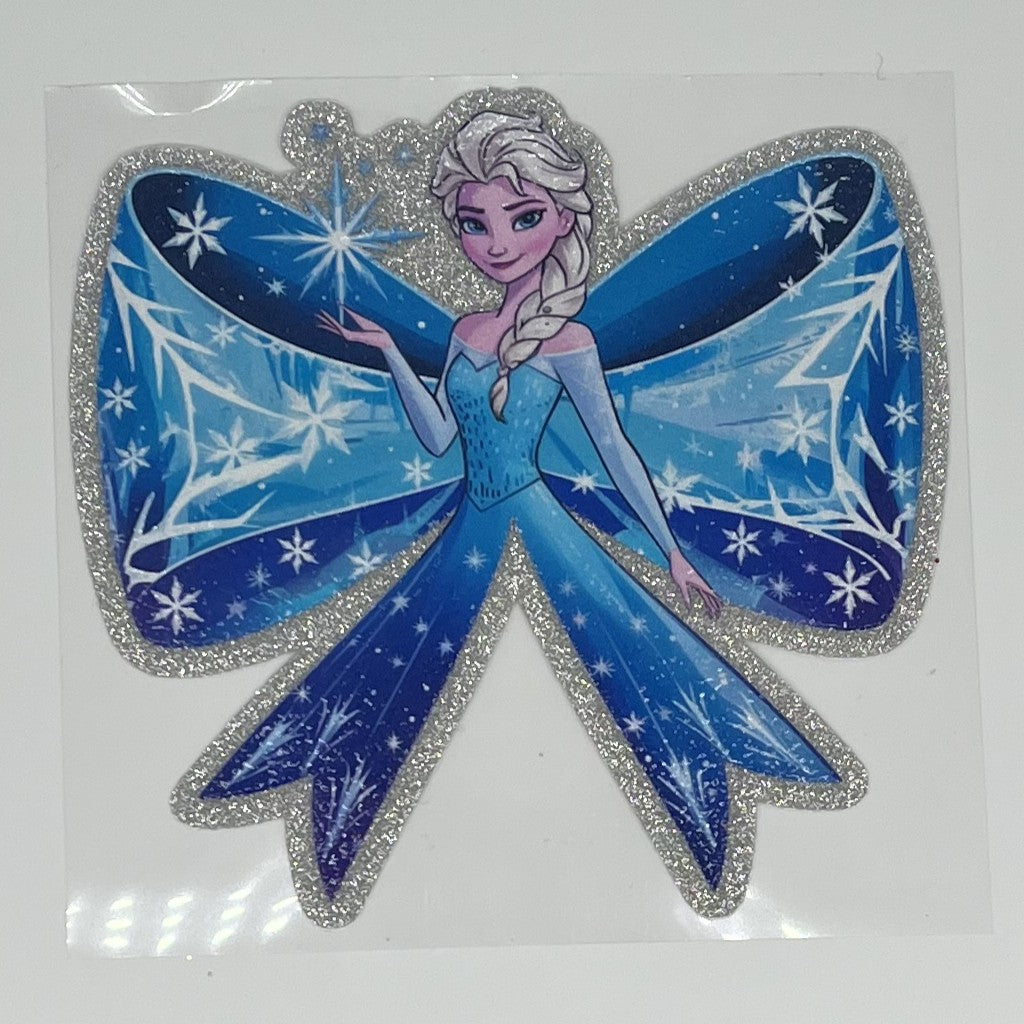 Elsa Bow Glitter Frozen UV DTF Decal