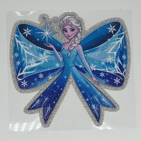 Elsa Bow Glitter Frozen UV DTF Decal