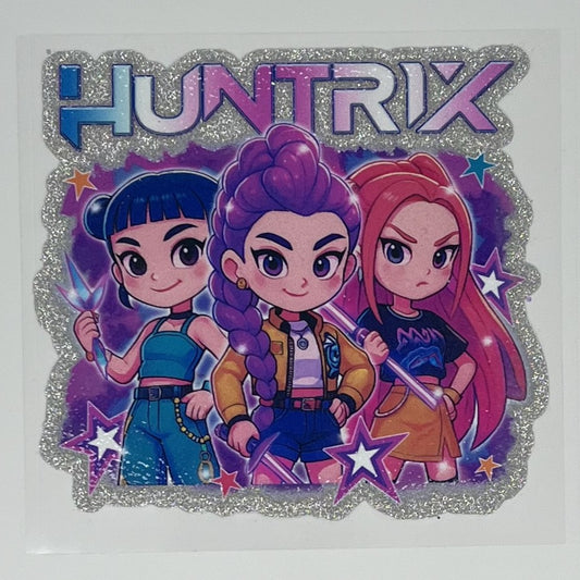 Huntrix Chibi Trio Glitter UV DTF Decal