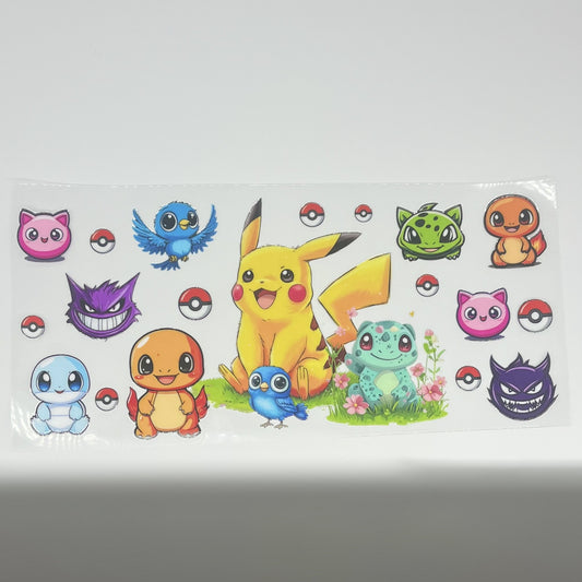 Pokemon Starter Squad UV DTF 16oz Cup Wrap
