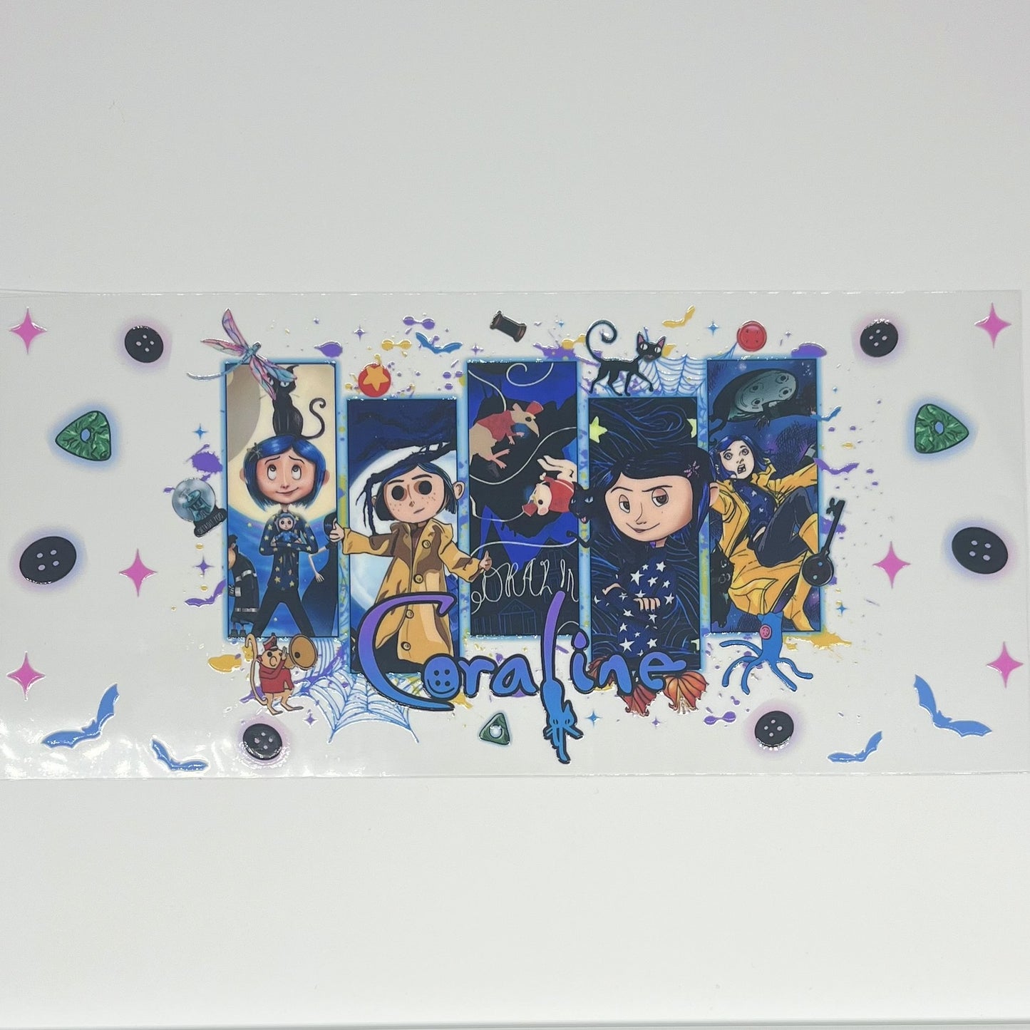 Coraline Scene Panels UV DTF 16oz Cup Wrap