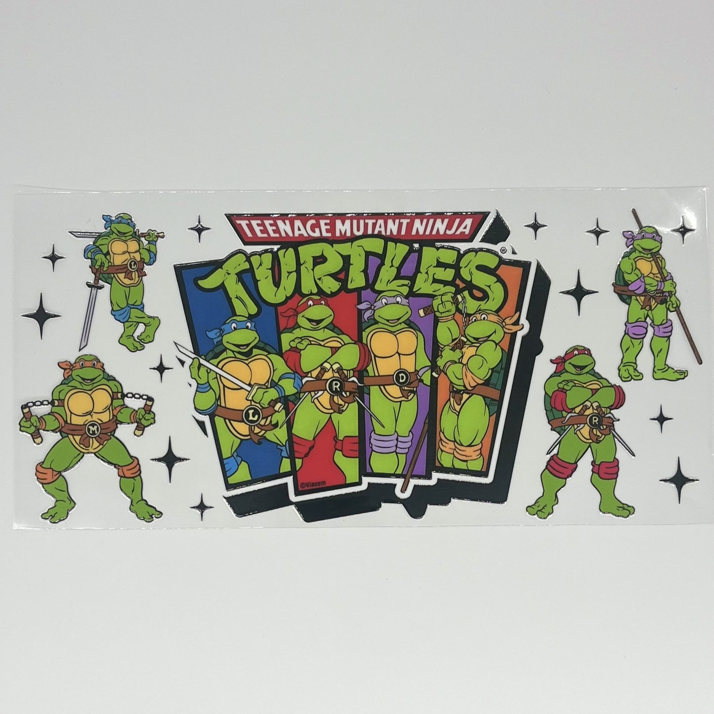 Cartoon Turtles Retro Card UV DTF 16oz Cup Wrap