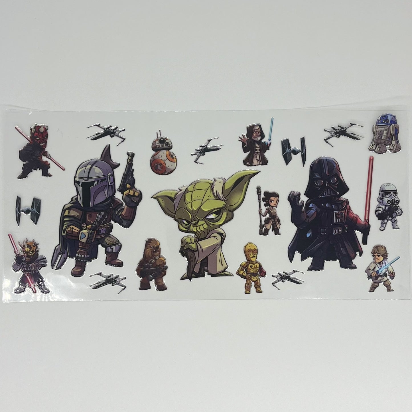 Space Wars Chibi Character Squad UV DTF 16oz Cup Wrap