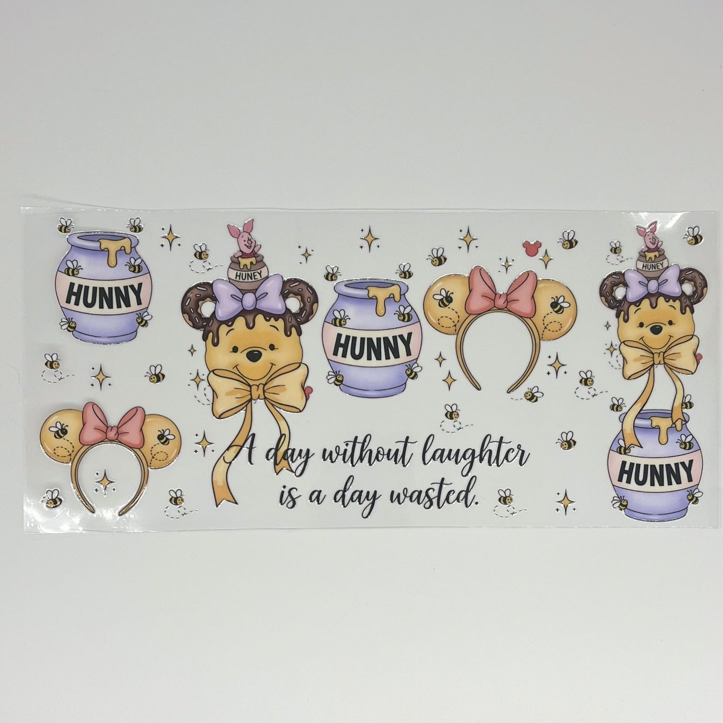 Cartoon Bear Honny Pot Ears Bow UV DTF 16oz Cup Wrap