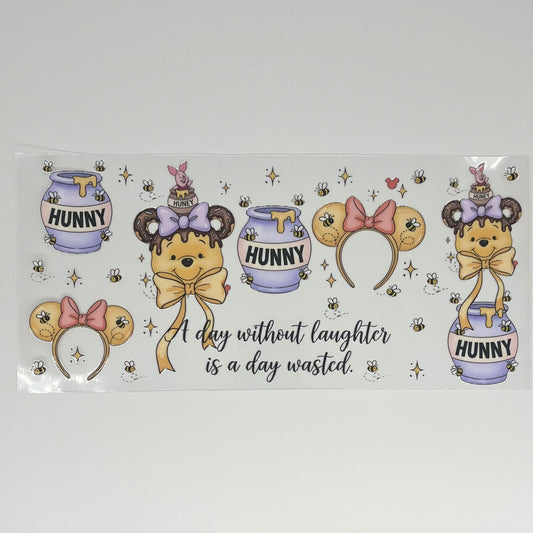 Cartoon Bear Honny Pot Ears Bow UV DTF 16oz Cup Wrap