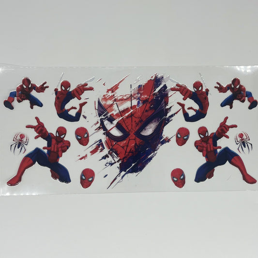 Superhero Action Pose Grunge UV DTF 16oz Cup Wrap