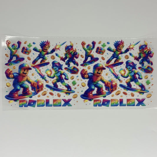 Roblox Rainbow Holographic Characters UV DTF 16oz Cup Wrap