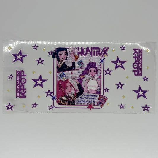 HuntrX K-Pop Demon Hunters UV DTF 16oz Cup Wrap