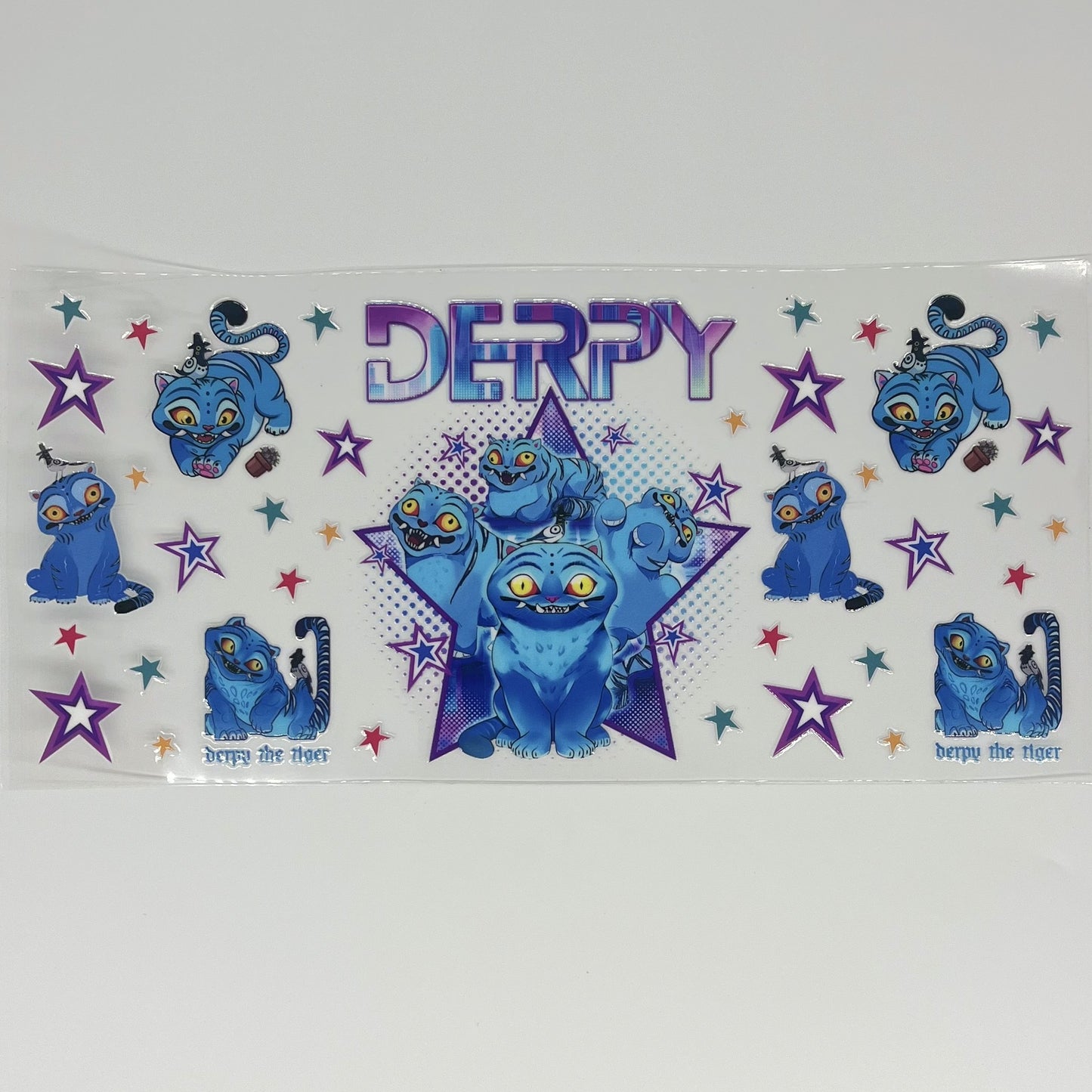 Derpy the Tiger UV DTF 16oz Wrap