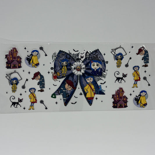 Coraline Bow UV DTF 16oz Wrap