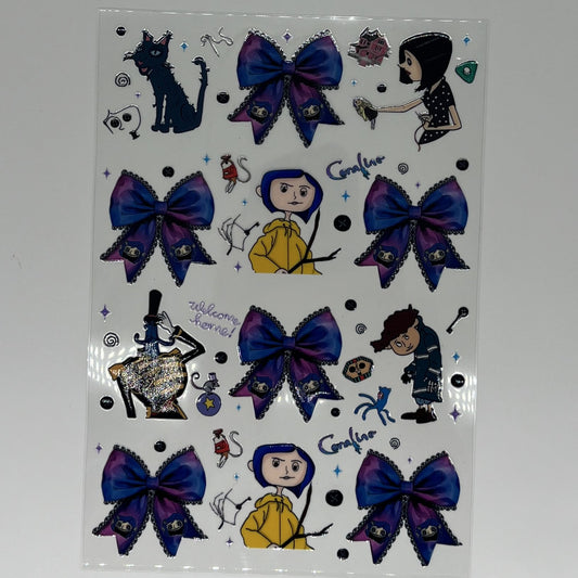 Coraline Galaxy Bow UV DTF A5 Wrap