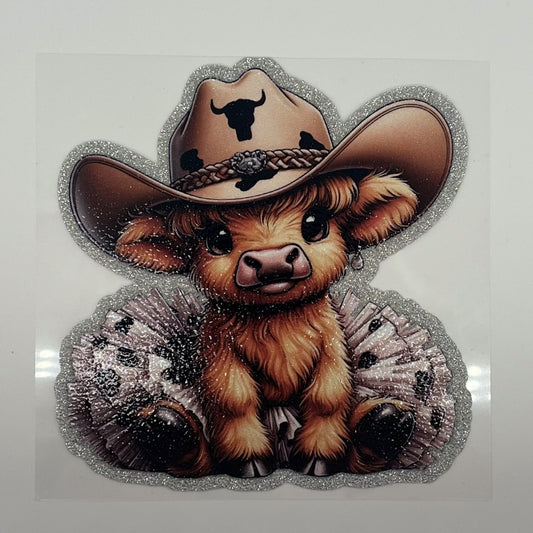Cowboy Highland Cow UV DTF Decal