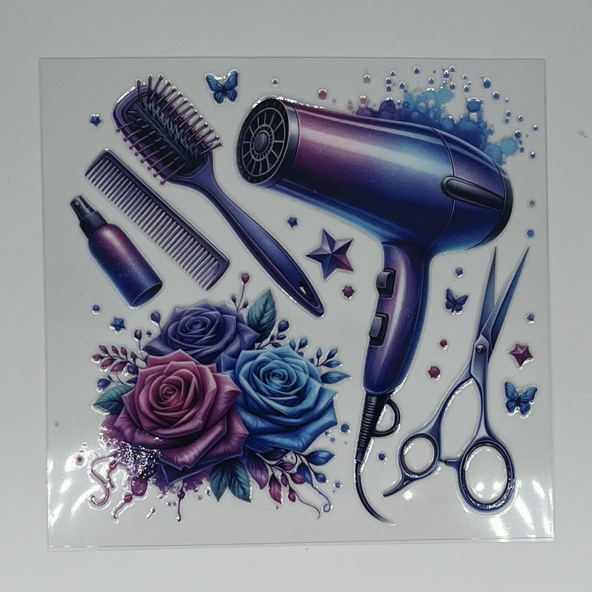 Hairstylist Roses UV DTF Decal