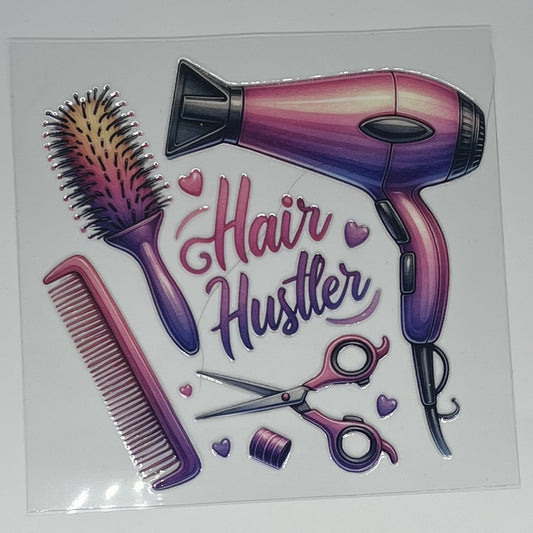 Hair Hustler Purple Gradient UV DTF Decal