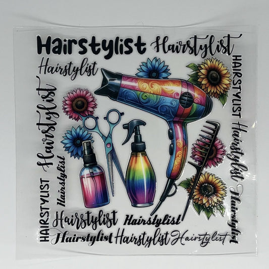 Hairstylist Rainbow UV DTF Decal