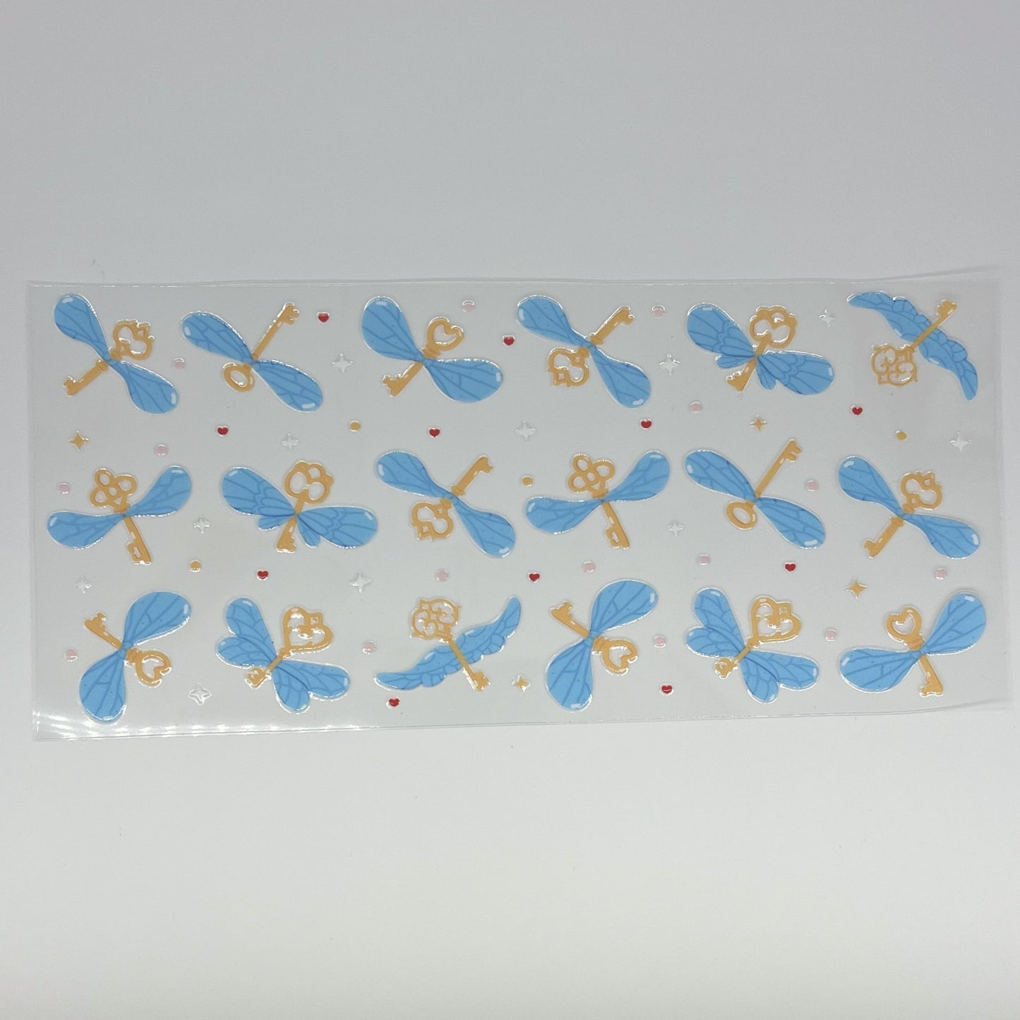 Blue Dragonfly Gold Key UV DTF 16oz Wrap