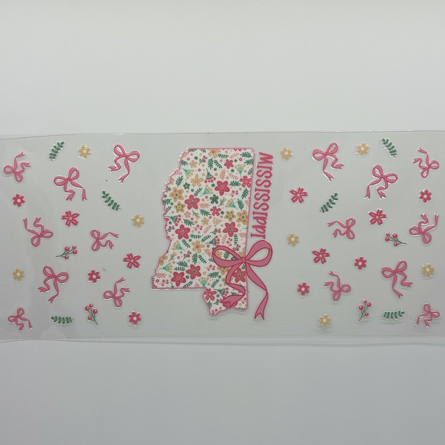Mississippi Floral Coquette Bow UV DTF 16oz Wrap