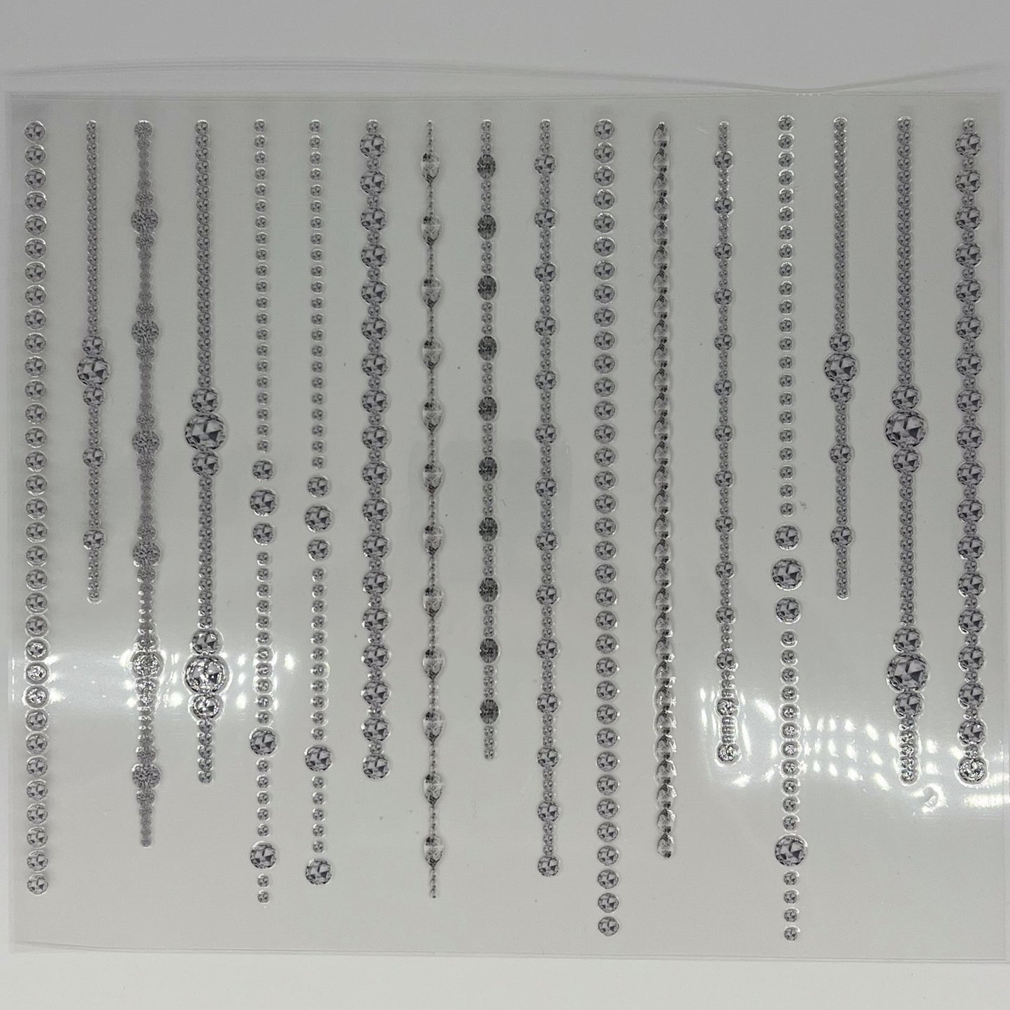 Silver Rhinestone Chain Drip UV DTF 20oz Sheet