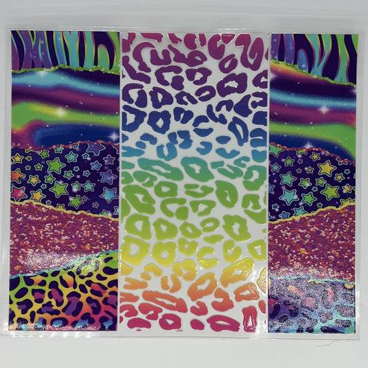 Rainbow Leopard & Retro Stripe UV DTF 20oz Sheet