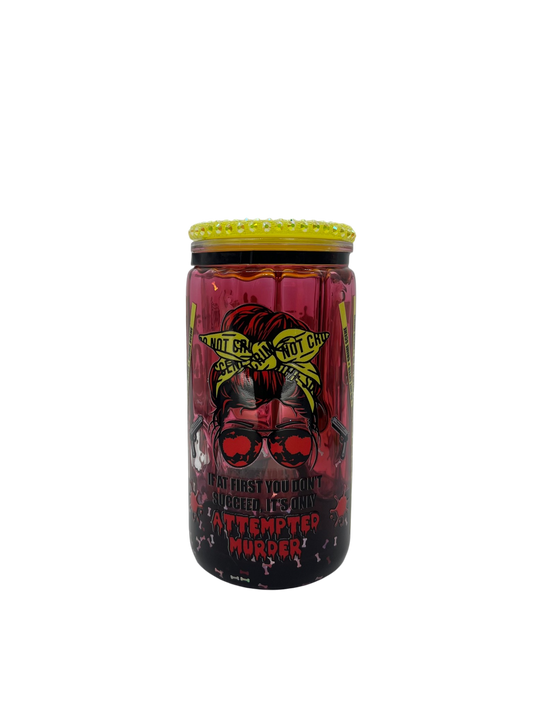 Crime Scene "Attempted Murder" 16ozAcrylic Mason Jar Tumbler