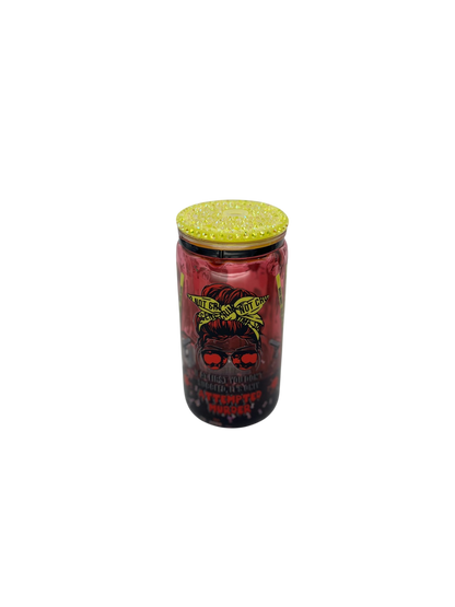 Crime Scene "Attempted Murder" 16ozAcrylic Mason Jar Tumbler