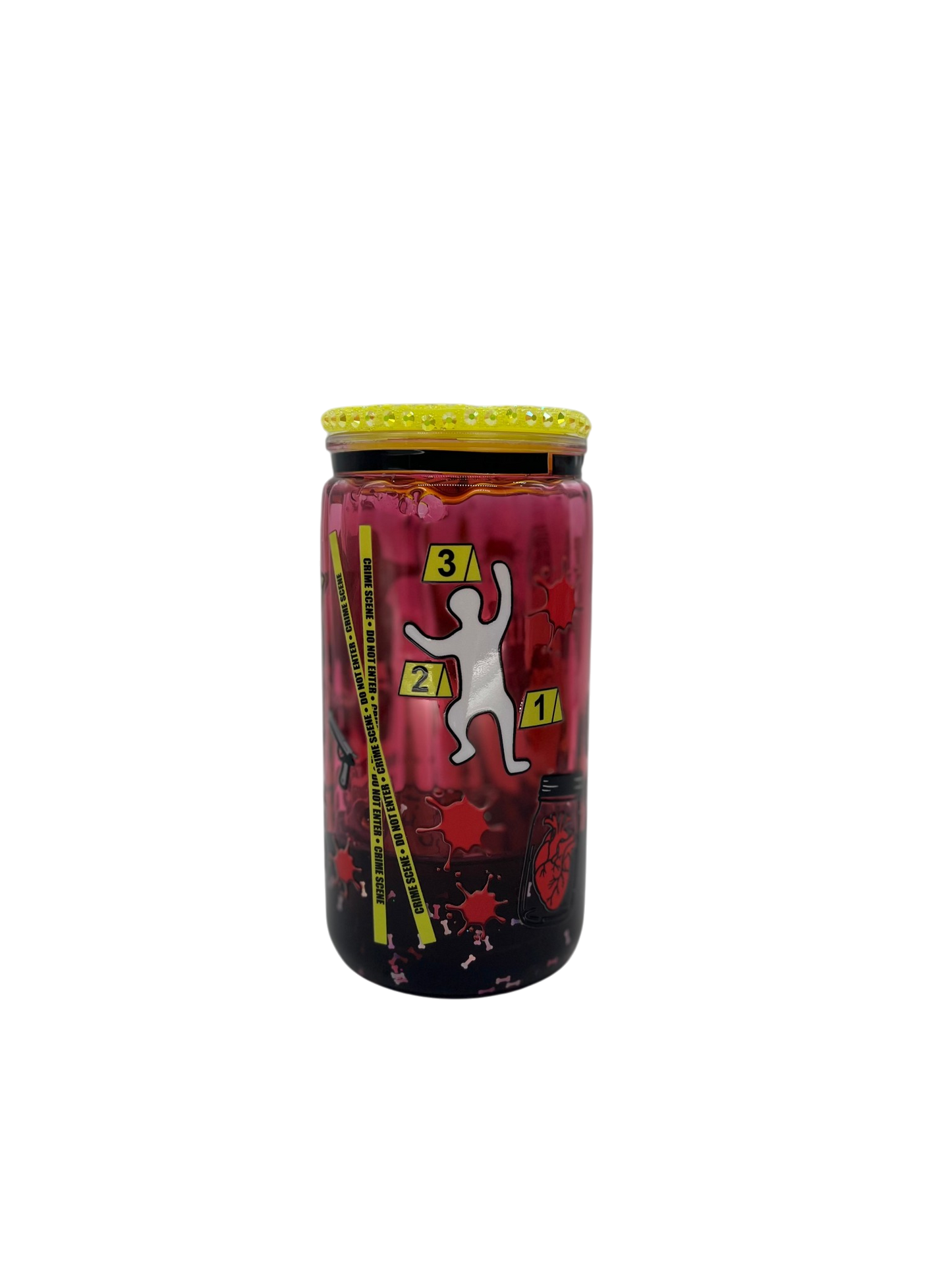 Crime Scene "Attempted Murder" 16ozAcrylic Mason Jar Tumbler