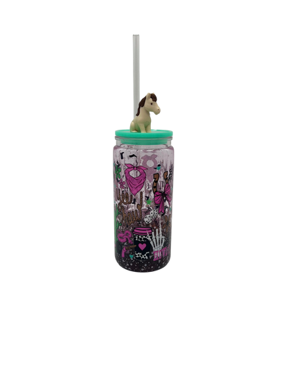 Yeehaw Western Horse 20oz Lava Tumbler with Horse Straw Topper