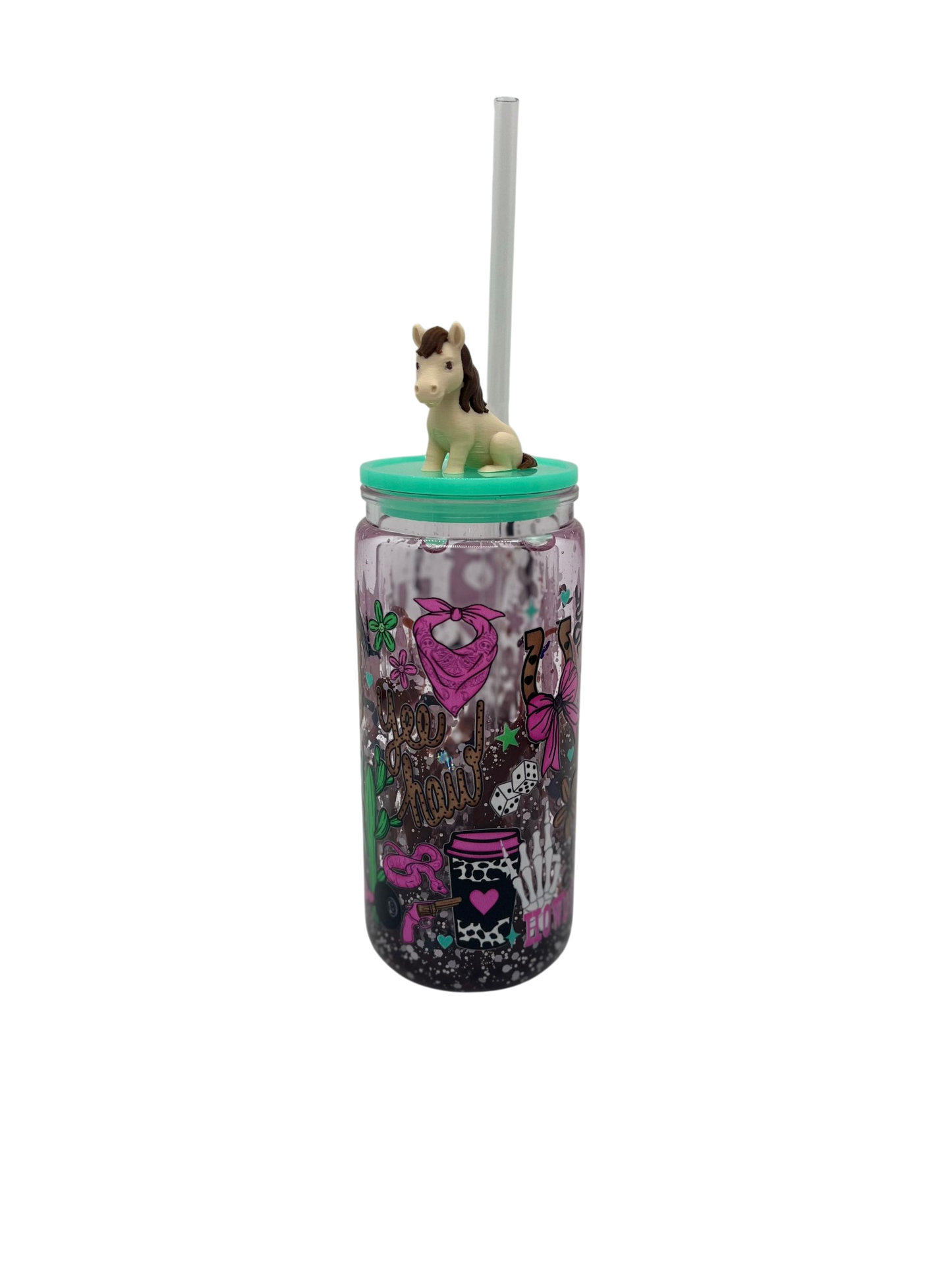 Yeehaw Western Horse 20oz Lava Tumbler with Horse Straw Topper