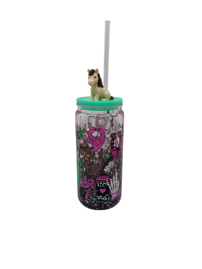 Yeehaw Western Horse 20oz Lava Tumbler with Horse Straw Topper