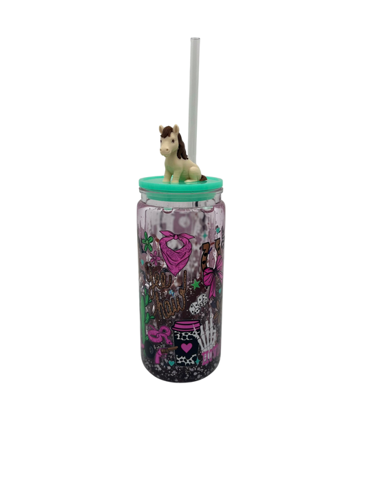 Yeehaw Western Horse 20oz Lava Tumbler with Horse Straw Topper