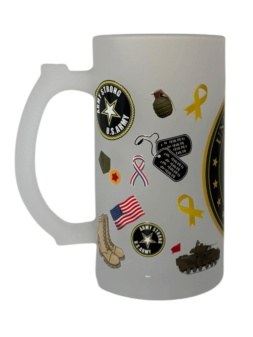 Frosted Glass Mug — United States Army Emblem
