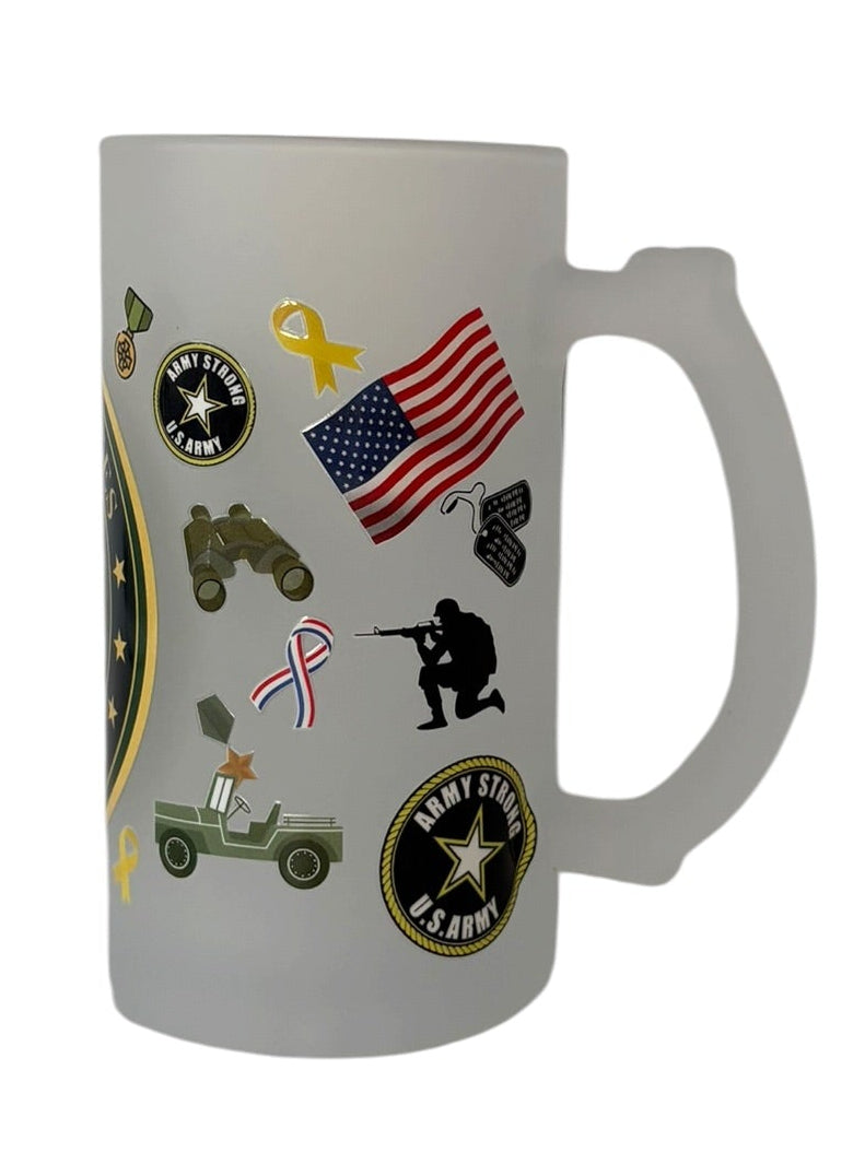 Frosted Glass Mug — United States Army Emblem