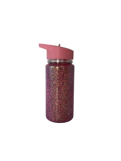 Stitch Floral 12oz Glitter Sippy Bottle – Pink Lid & Flip Straw